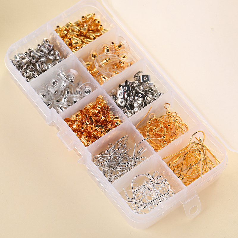 diy耳饰饰品配件透明塑料防防掉不锈钢圈韩国耳钉塞金边汉堡耳堵详情5