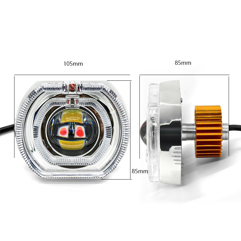 Cross-border general electric vehicle motorcycle general LED built-in angel eyes demon eye lens high beam spotlights day running lights Specification drawing