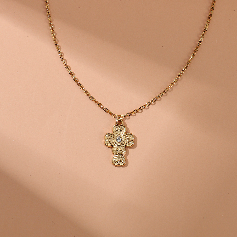 爱心法式复古钛钢diy吊坠女不锈钢饰品项链挂坠