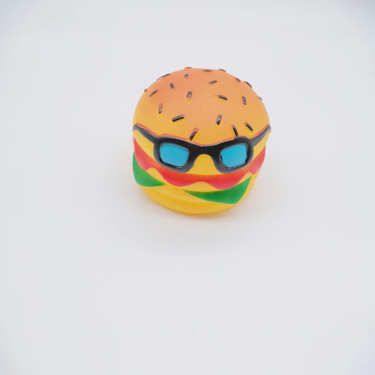 墨镜汉堡发声玩具厂家直销搪胶宠物狗玩具磨牙解压耐咬发泄批发细节图