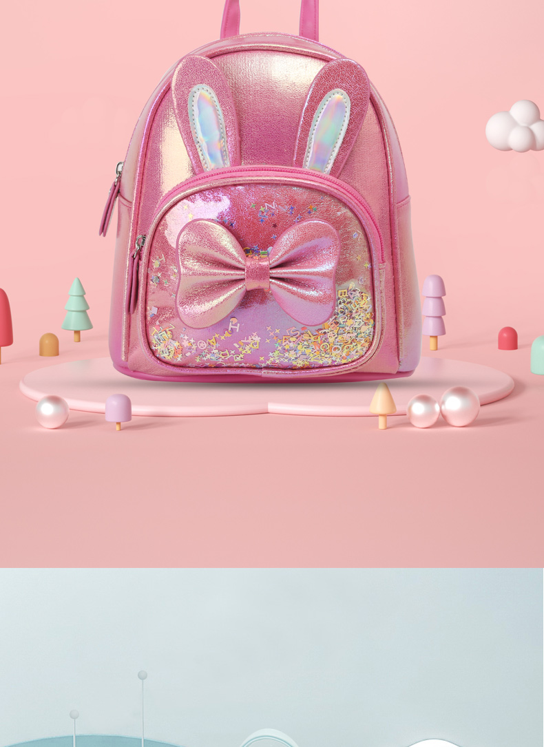 大尾貓兔子耳朵蝴蝶結(jié)女童公主防水雙肩包可愛時(shí)尚潮流單品詳情10