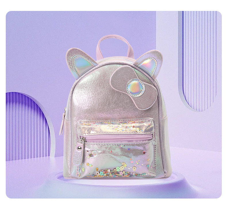 A cute, waterproof, lightweight, fashionable and casual backpack for kindergarten girls in the style of a princess with a big tail cat pic 12