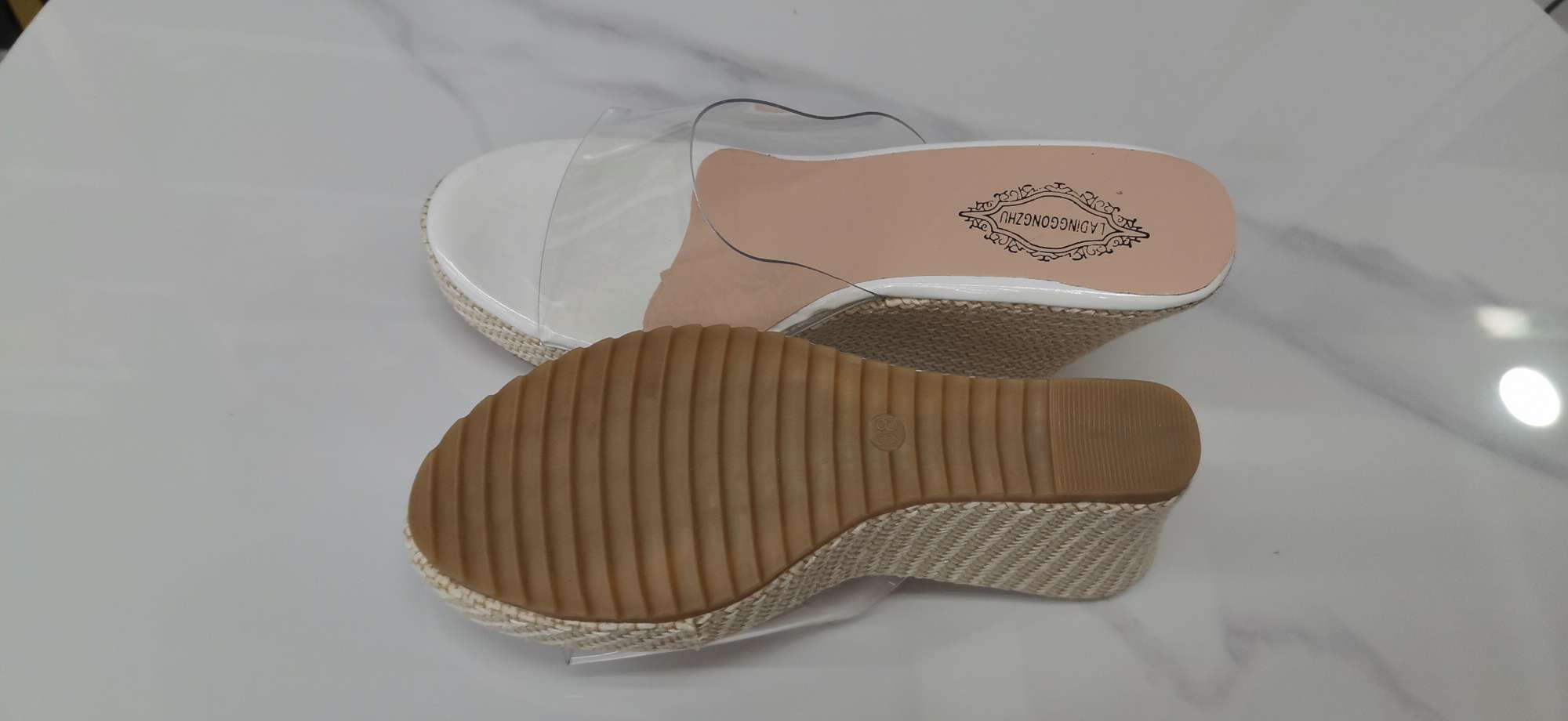 破跟厚底水晶凉拖鞋时尚潮流舒适网红拖鞋女夏季时尚详情图7