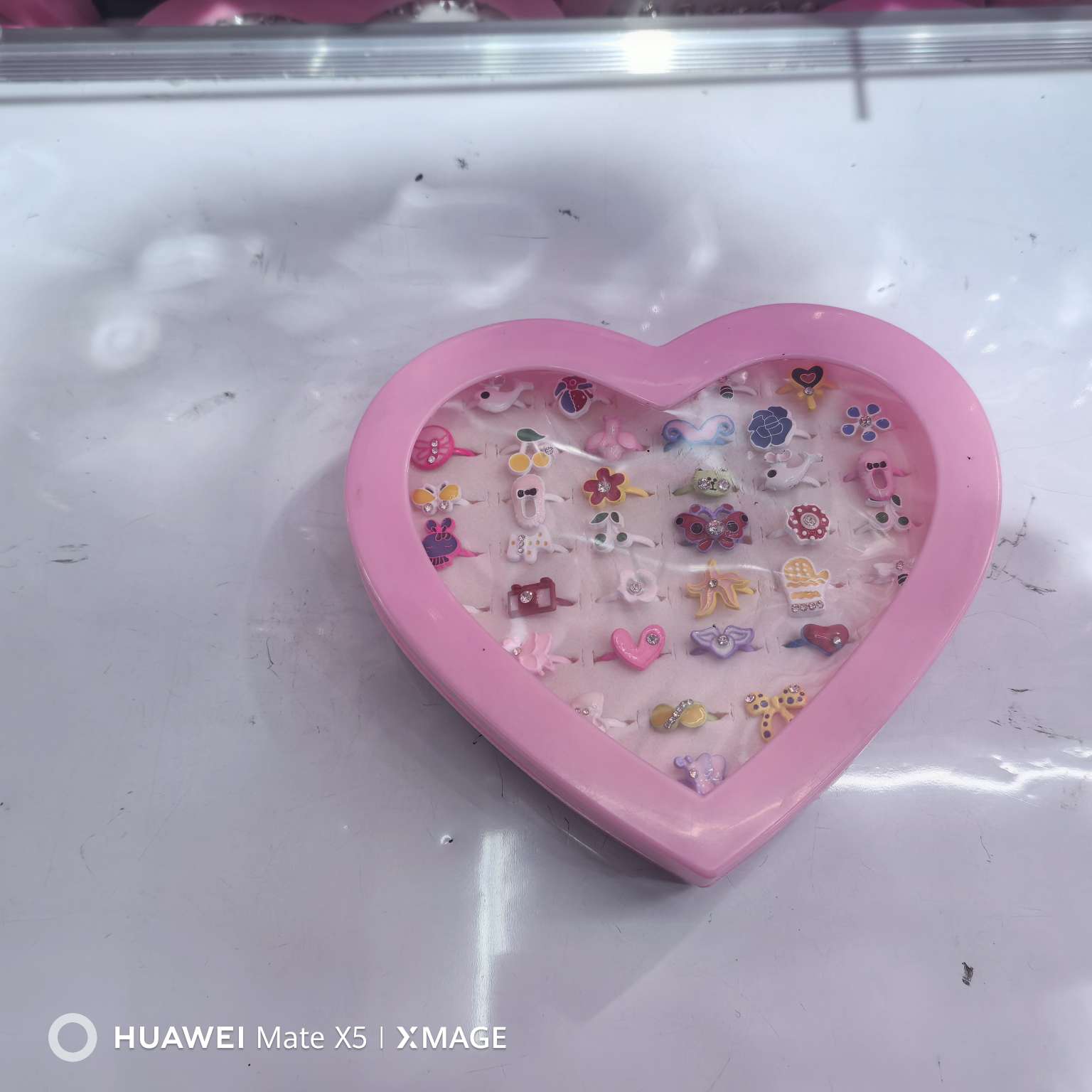 儿童饰品套装 盒装儿童手饰 短款可爱啪啪圈 穿戴甲片 儿童穿戴甲 戒指套装 时尚潮流儿童装饰品