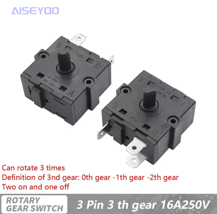 16A high-current bipolar rotary switch warm air blower, gear selection knob switch, gear function, electric heater gear adjustment switch, two-pin, three-pin, five-pin gear adjustment switch, 360° gear adjustment switch, small sun switch pic 8