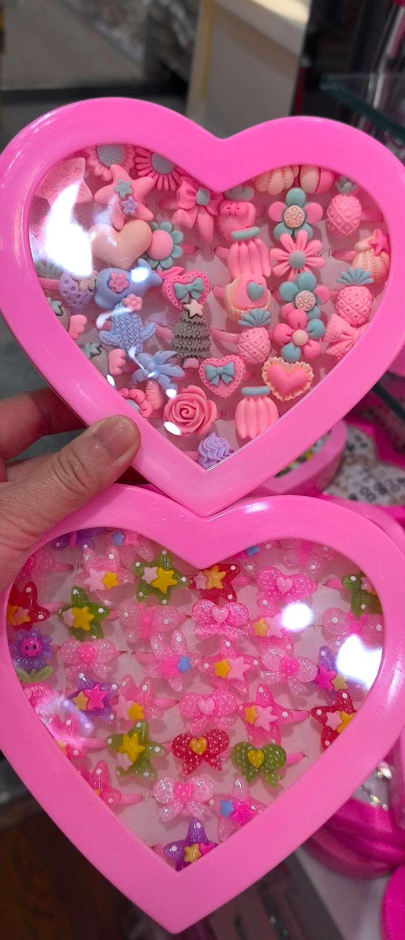 儿童饰品套装 盒装啪啪圈儿童手饰 穿戴甲片短款可爱款式 戒指套装 时尚儿童穿戴甲装饰品详情图5