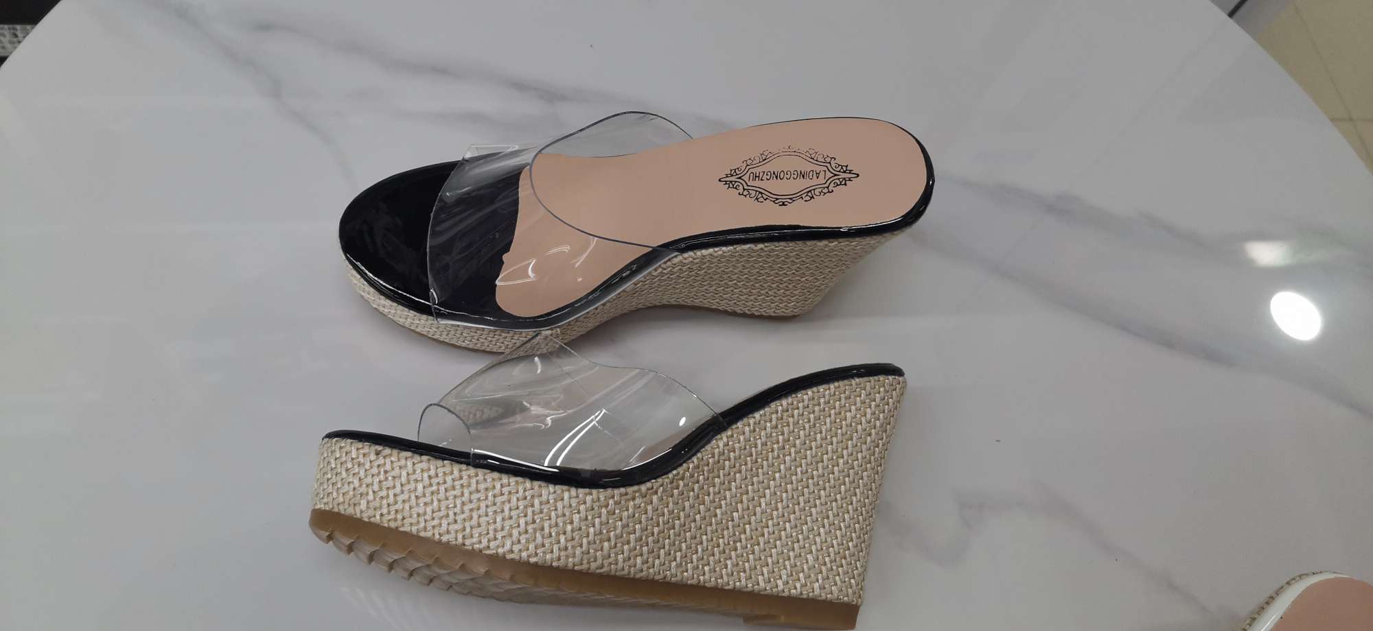 破跟厚底水晶凉拖鞋时尚潮流舒适网红拖鞋女夏季时尚详情图5