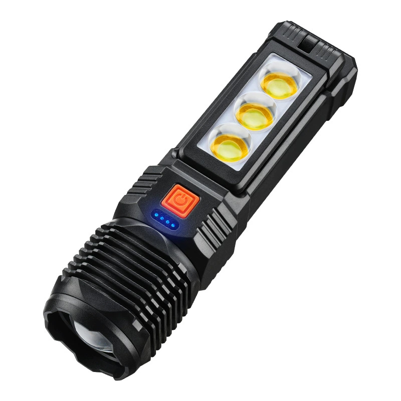 Wj-1005,6,8 USB recargable láser blanco telescópico ajuste de enfoque linterna de estiramiento ajuste de enfoque linterna de luz brillante luz de lectura de la mano de la mano para el hogar al aire libre linterna luz de trabajo details Picture