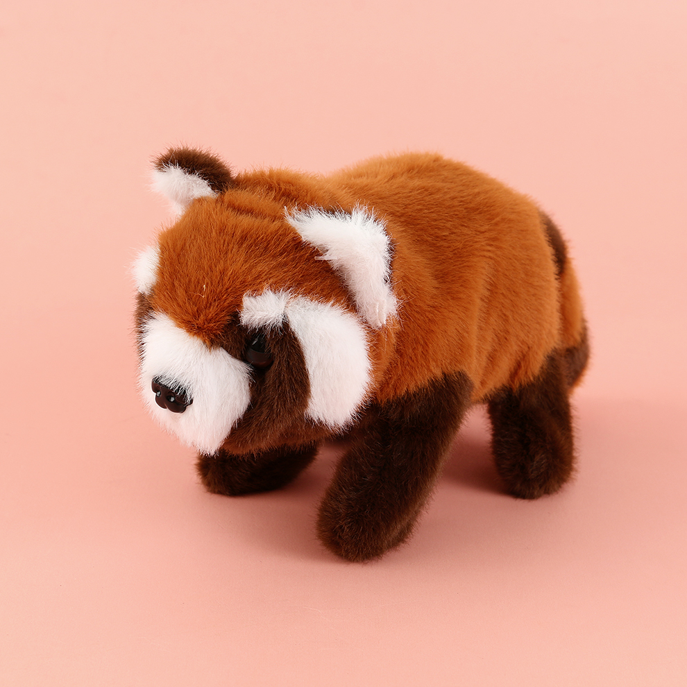 The 2025 new cute plush raccoon children's simulation toy can walk, move and make sounds. Factory direct sales