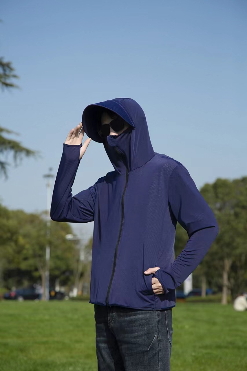 X夏季热销冰丝防晒衣带帽檐钓鱼服防晒衫防紫外线透气速干防晒服详情9