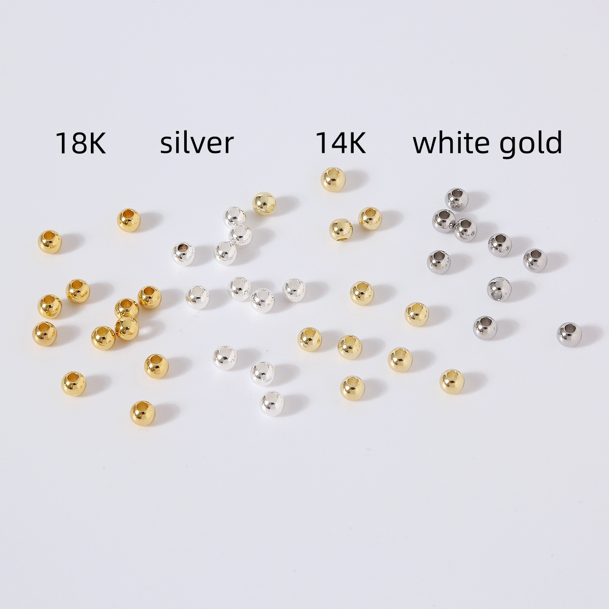 铜珠实心珠保色配件14k镀真金隔片隔珠大孔串珠 diy手作配件珠子