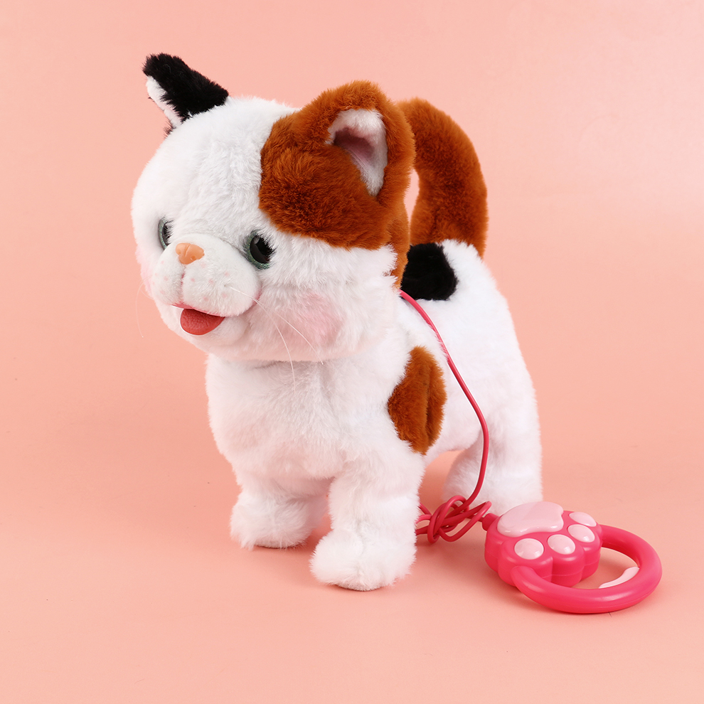 2025 New cute plush leash tongue-stretching electric puppy children's simulation toy, can walk, move, bark and record. Factory direct sales
