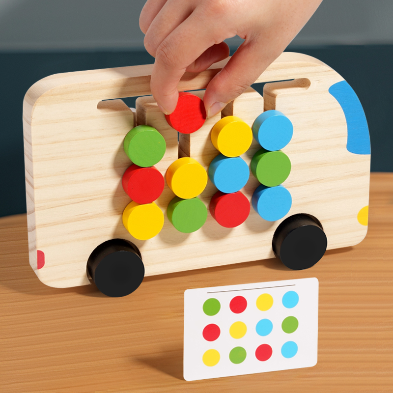 Four color walking position game bus car shadow matching jigsaw puzzle children logical thinking training early lesson intelligence toy Specification drawing