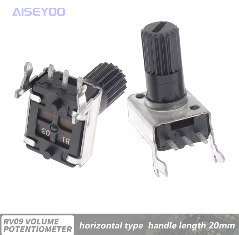 RV09型立式卧式B1K5K10K20K50K100K音量电位器可调 直脚/弯脚 电位器-长/短柄0932可调电阻电位器详情9