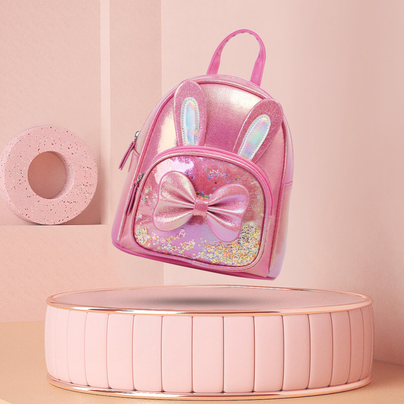 大尾猫兔子耳朵蝴蝶结女童公主防水双肩包可爱时尚潮流单品