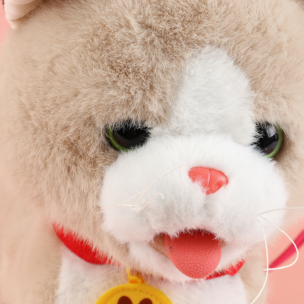 2025 New cute plush leash tongue-sticking electric puppy children's simulation toy, which can walk, move, bark and record boys and girls Specification image