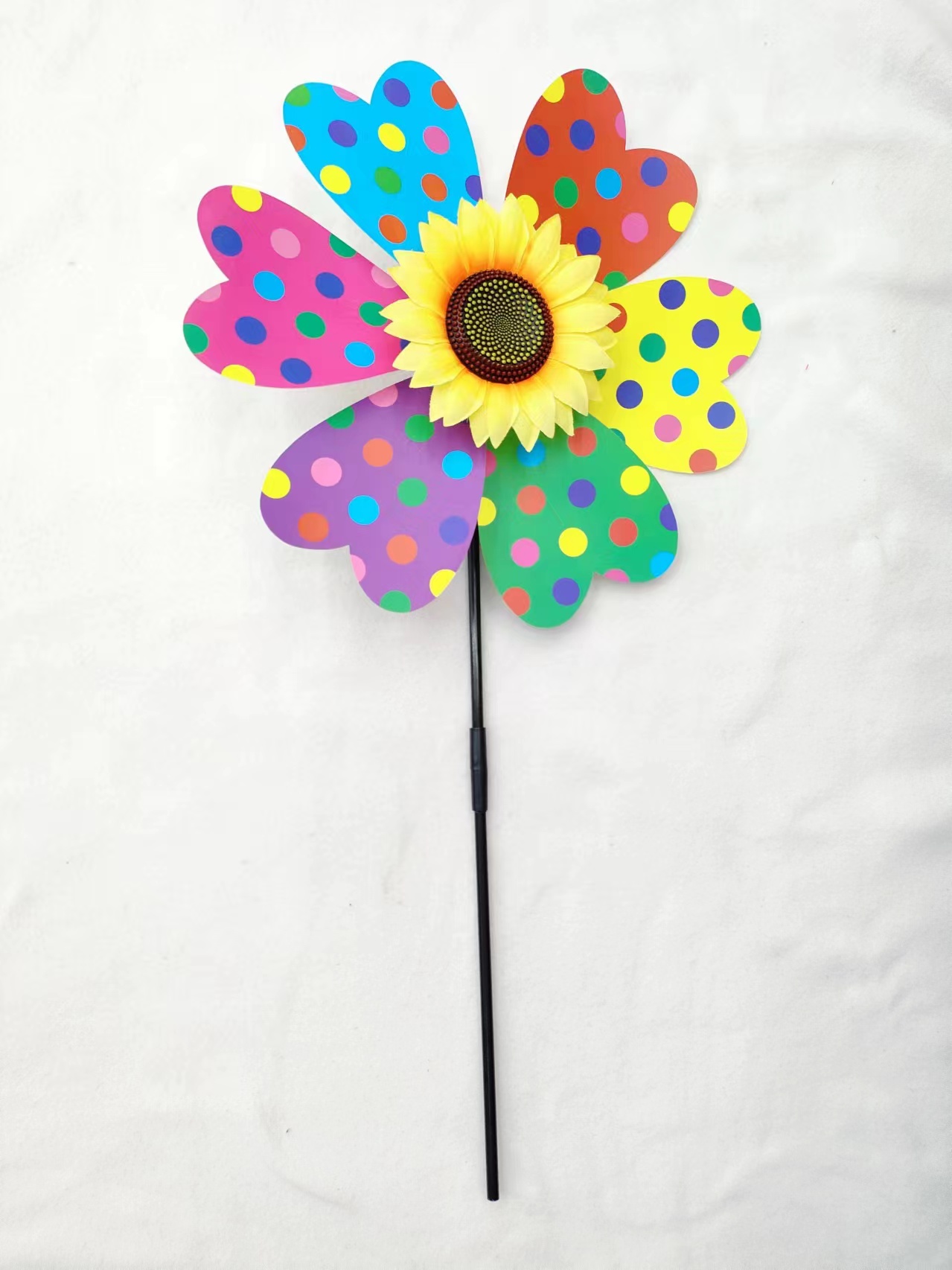 Sunflower Windmill Kindergarten Decorative Windmill wechat Business Ground Promotion Small Gifts Traditional Nostalgic Toys Happy Childhood Windmill Memories details Picture