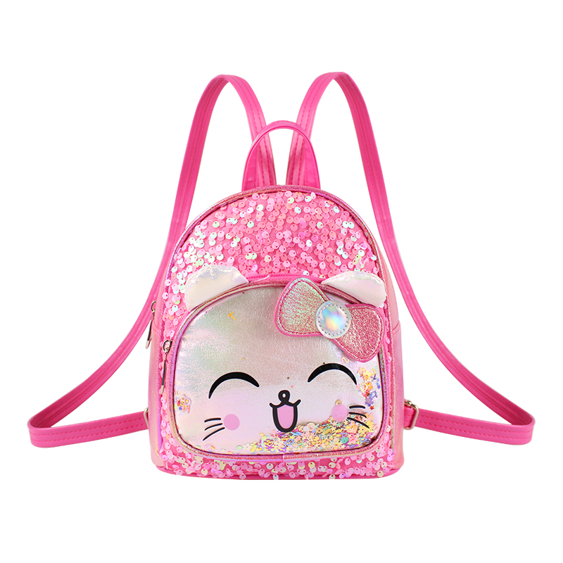 Cute big-tailed cat, cute cat bow, fun, fashionable, casual and trendy item, kindergarten girls' backpack