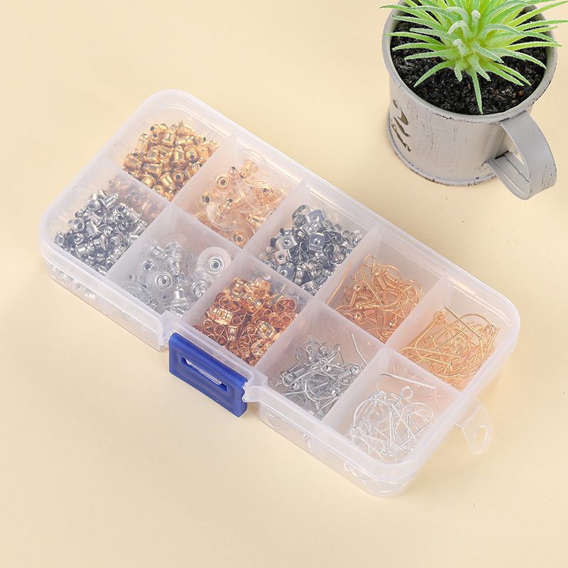 diy耳饰饰品配件透明塑料防防掉不锈钢圈韩国耳钉塞金边汉堡耳堵详情4