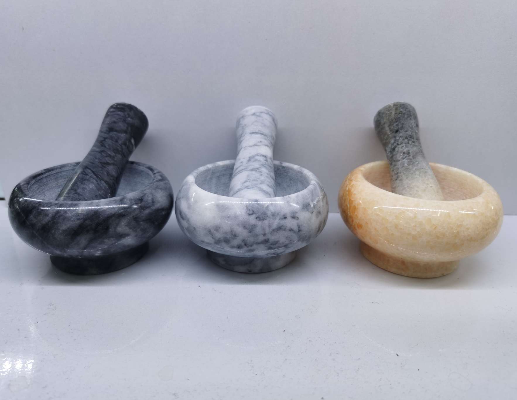 Daily necessities, kitchen tools, small marble garlic tamper, stone mortar, garlic mortar, garlic bowl, grinding media accessories, essential practical tools for the kitchen details Picture