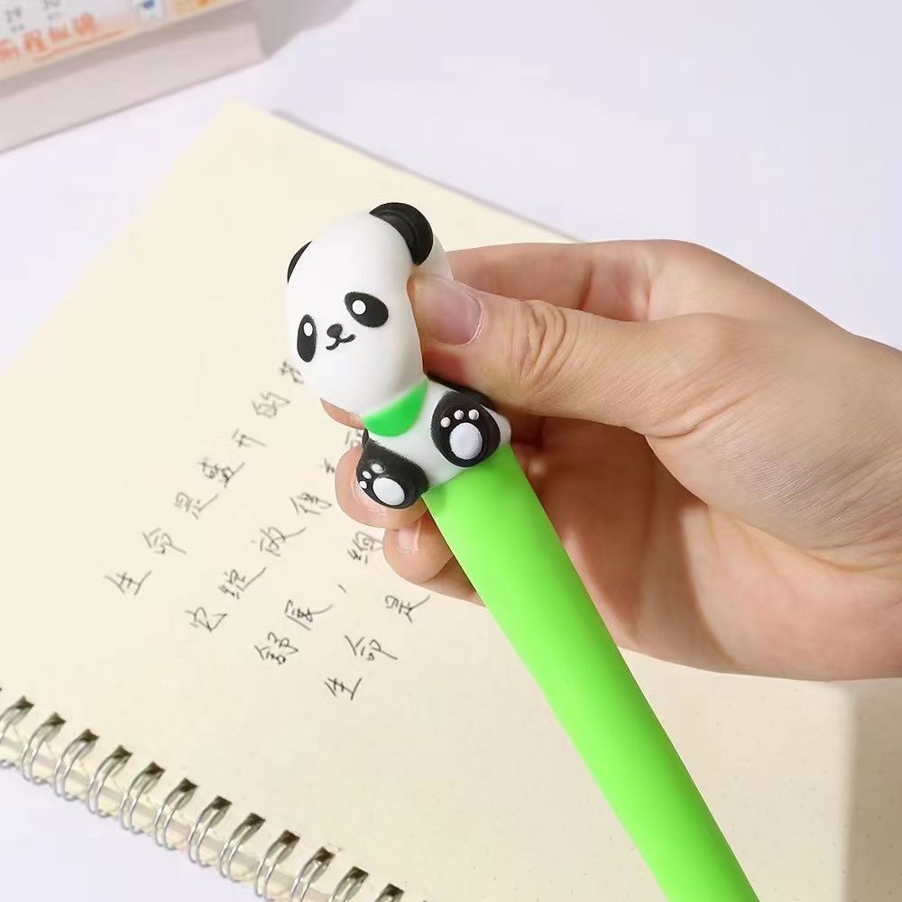 Fandouka Stationery Creative Cream Panda QQ Fun Gel Pen Smooth and easy to write, factory wholesale creative stationery gel pen stationery details Picture