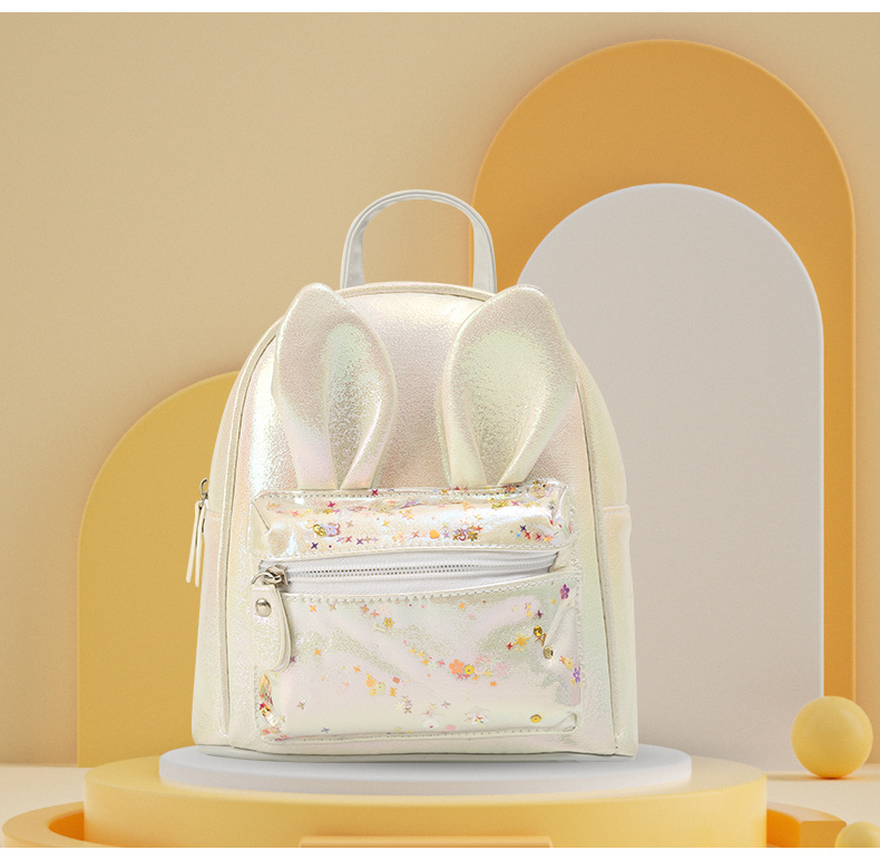 大尾貓兔子耳朵時尚休閑可愛萌趣幼兒園時尚單品女童雙肩包詳情11