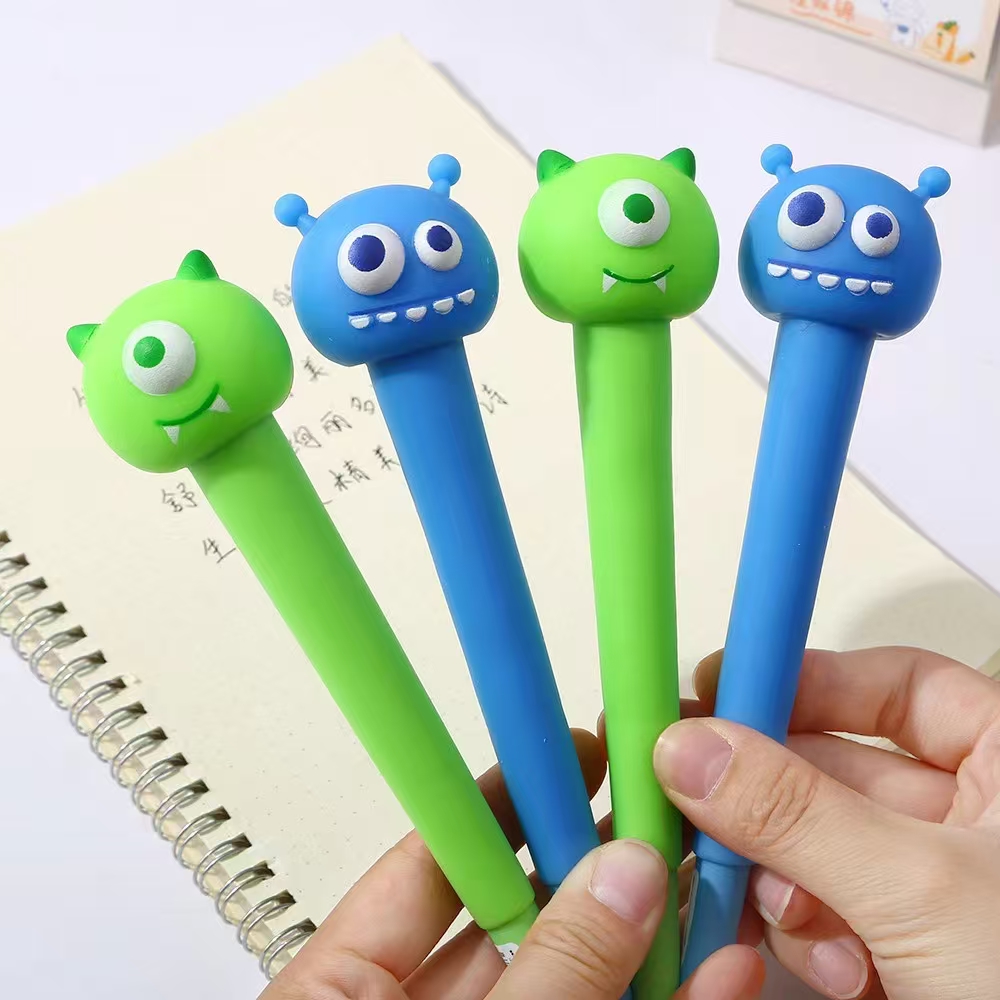 Fandouka Stationery, creative big and small eyes Little Monster QQ Fun Gel Pen, smooth and easy to write, factory wholesale creative stationery gel pen stationery full figure