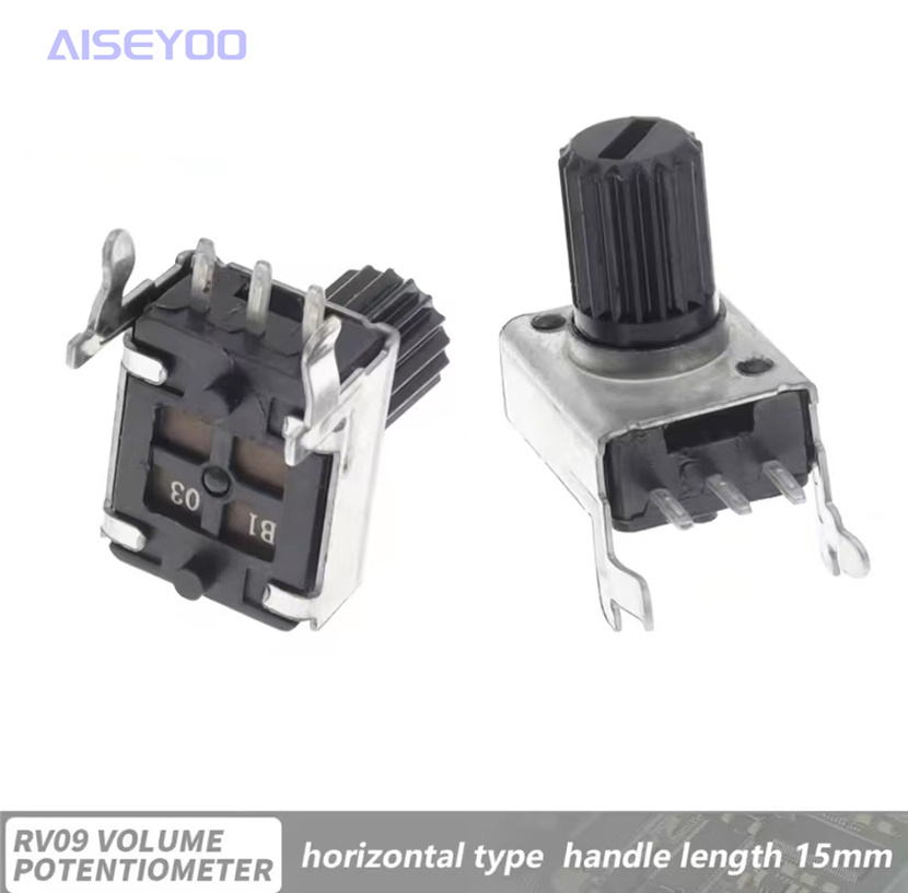 RV09型立式卧式B1K5K10K20K50K100K音量电位器可调 直脚/弯脚 电位器-长/短柄0932可调电阻电位器详情8