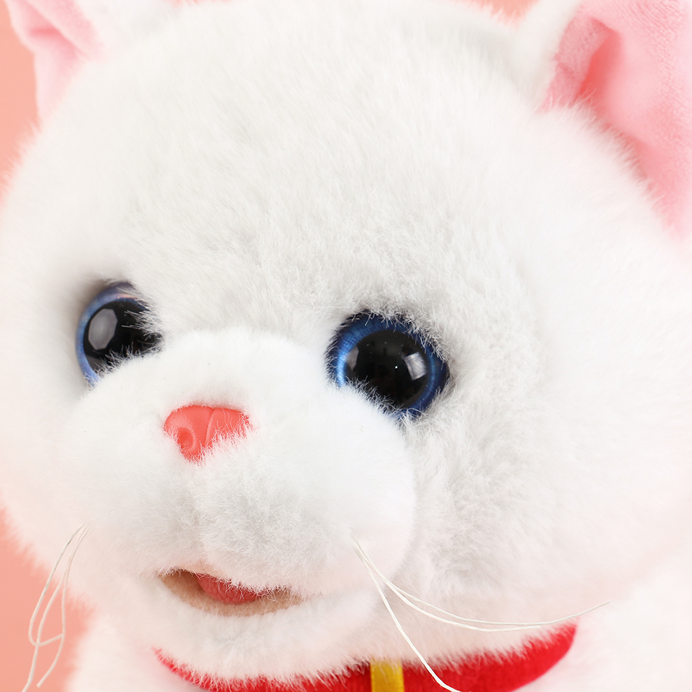 2025新款可爱毛绒牵绳伸舌电动小猫儿童仿真玩具会走会动会叫可录音男孩女孩玩具 Specification image