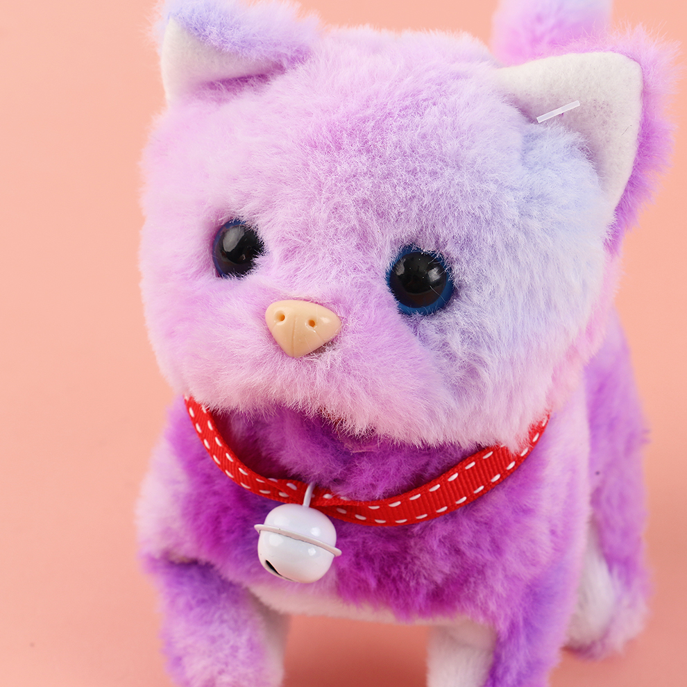 The 2025 new cute plush drawstring tongue-extending electric dyeing kitten children's simulation toy can walk, move and bark Application Scenario