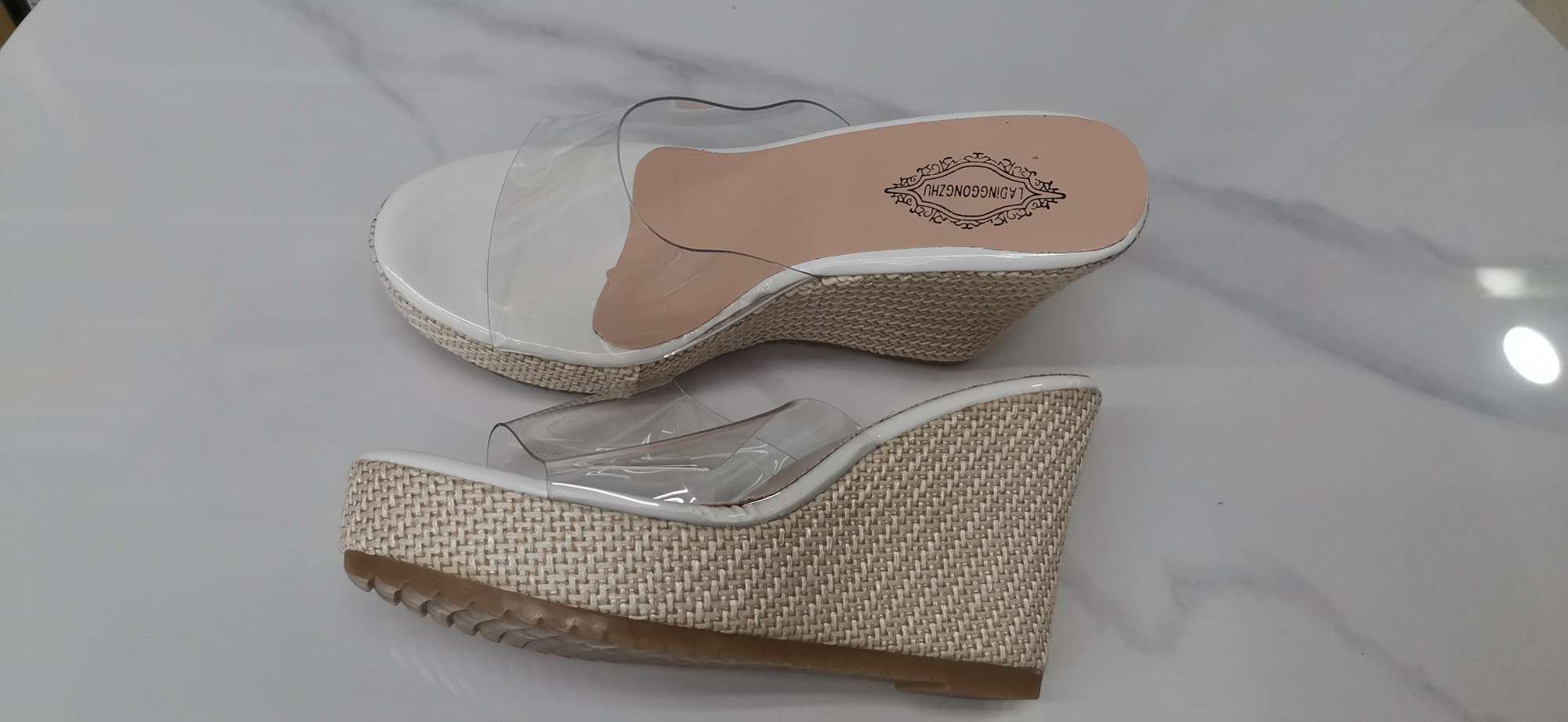 破跟厚底水晶凉拖鞋时尚潮流舒适网红拖鞋女夏季时尚详情图6