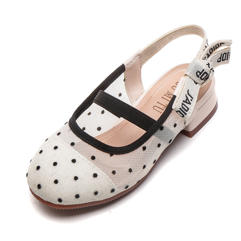 Summer 2024 Trendy polka dot mesh Girls' sandals, Little girls' children's princess shoes, and Big kids' headscarves 51