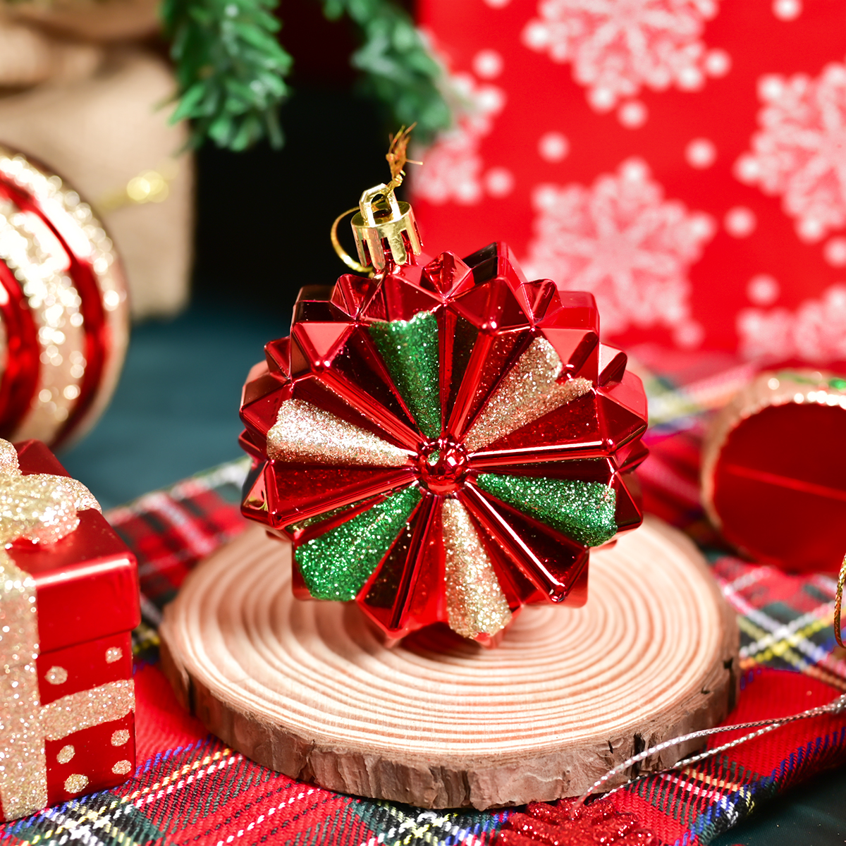 圣诞袜装饰品/圣诞摆件/电动圣诞礼品/圣诞树裙/圣诞花环细节图