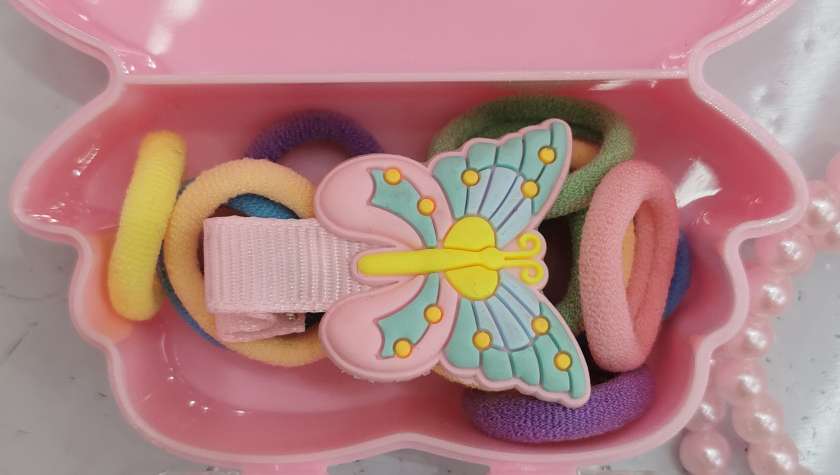 2025 New style necklace, hairpin, rubber band children's accessories set box accessories Specification image