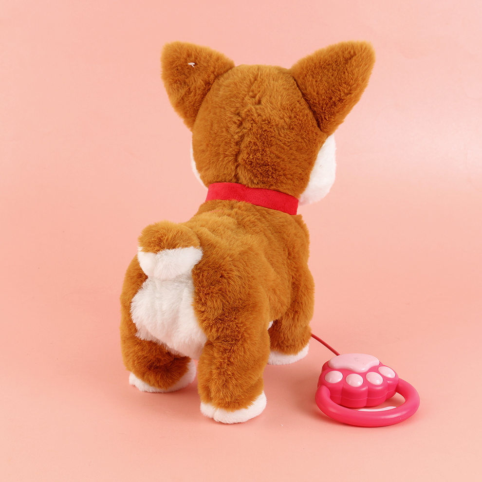 The 2025 new cute plush drawstring tongue-extending electric Corgi children's simulation toy can walk, move, cry and record Specification image