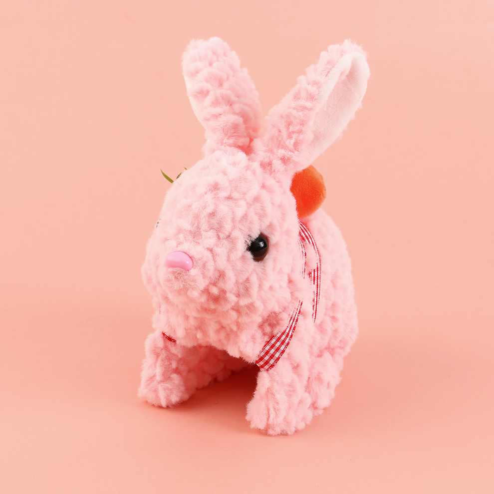 The 2025 new cute plush lamb rabbit with backpack children's simulation toy can walk, move and make sounds