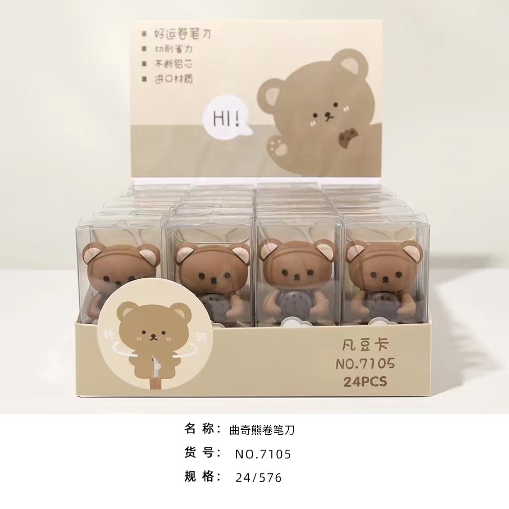 Fandouka Creative Quqi Bear Pencil Sharpener Office Pencil sharpener Cultural and Creative Student Supplies