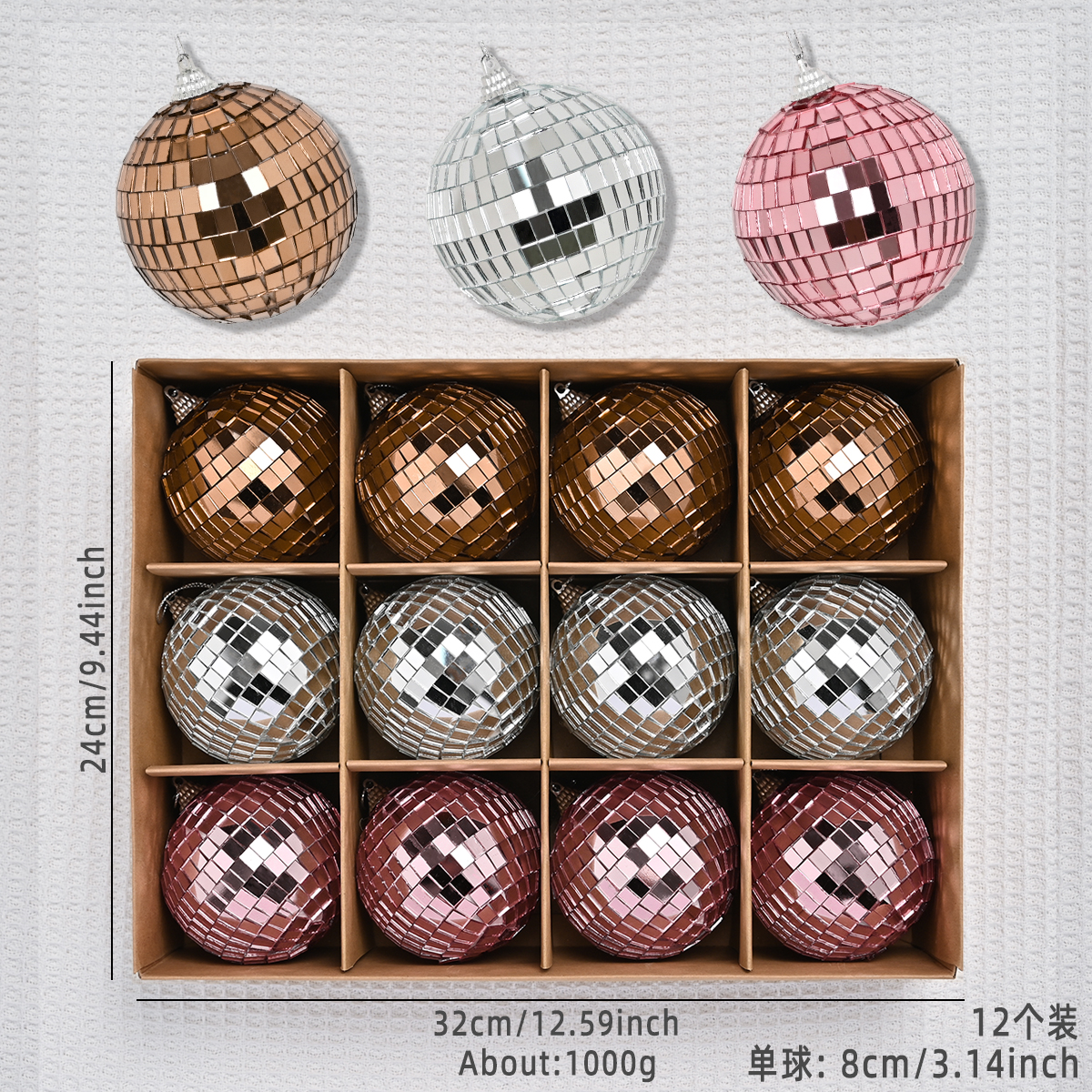 圣诞装饰小天使/圣诞帽/家居装饰挂饰/圣诞静电贴/2厘米圣诞球产品图