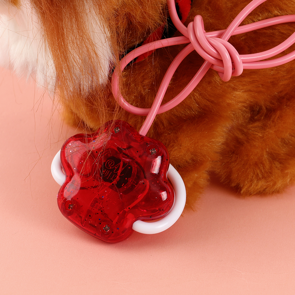 Electronic plush leash with light, golden thread dog walking simulation plush toy, children's electronic pet, cute children's gift Item Picture