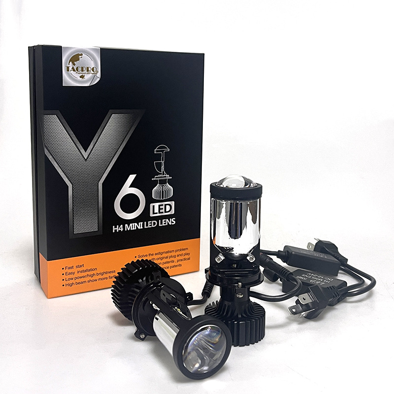 厂家直供新款Y6D透镜汽车摩托车通用LED大灯 鱼眼双光左右批发