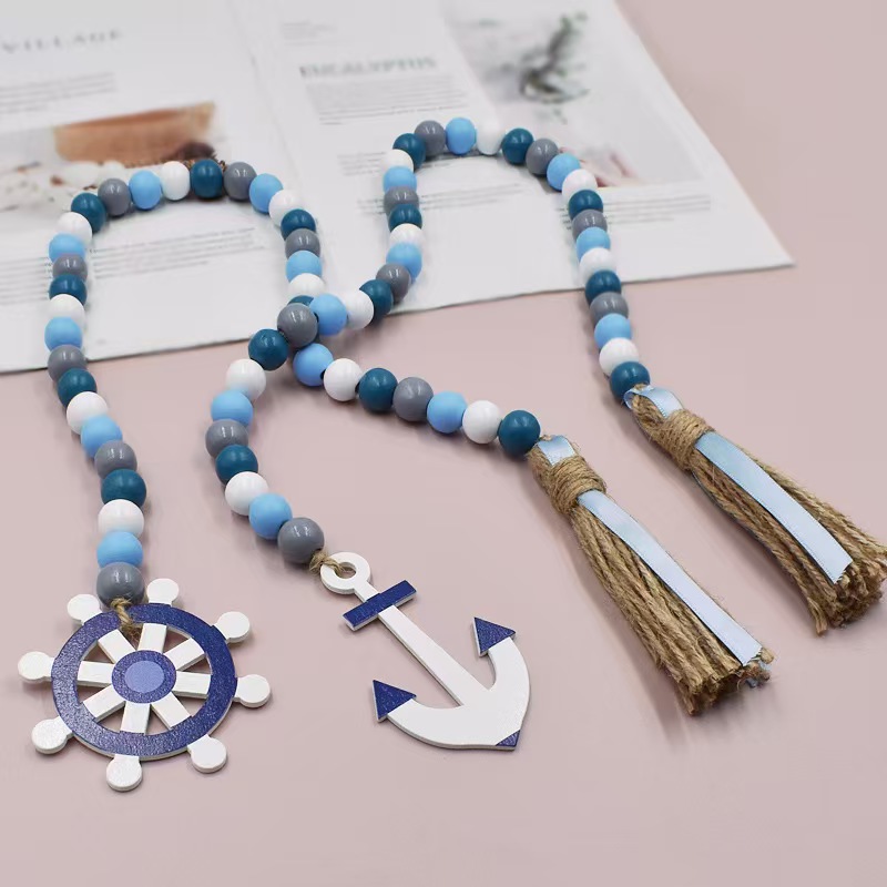 实木串珠禾木珠串可放花瓶窗帘扣挂件挂饰麻绳流苏详情图12