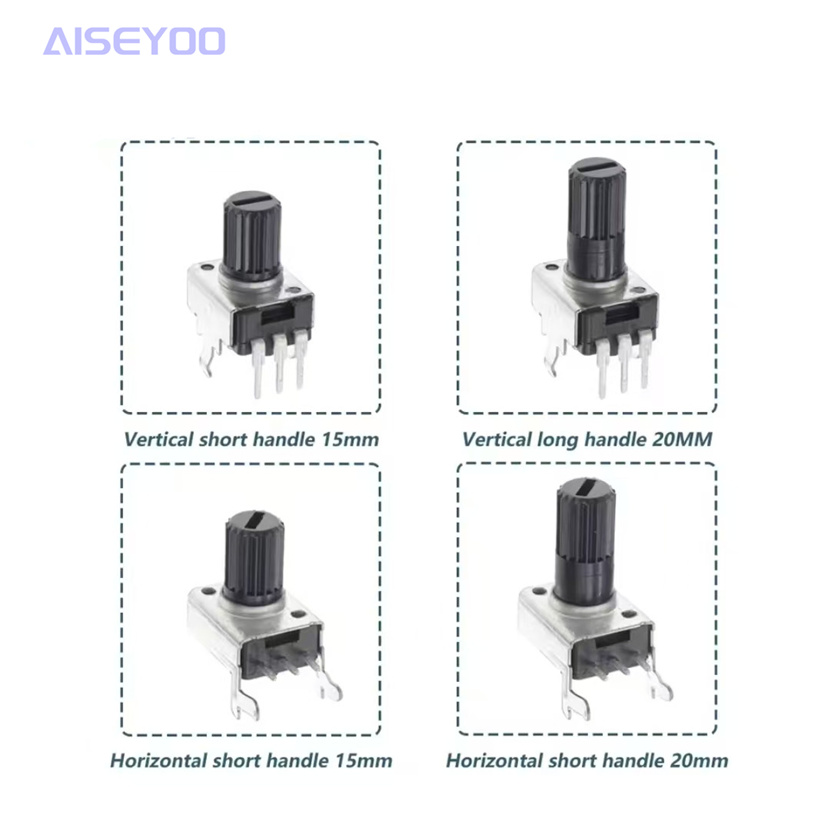 RV09型立式卧式B1K5K10K20K50K100K音量电位器可调 直脚/弯脚 电位器-长/短柄0932可调电阻电位器细节图