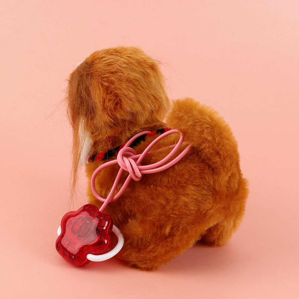 Electronic plush leash with light, golden thread dog walking simulation plush toy, children's electronic pet, cute children's gift Specification image