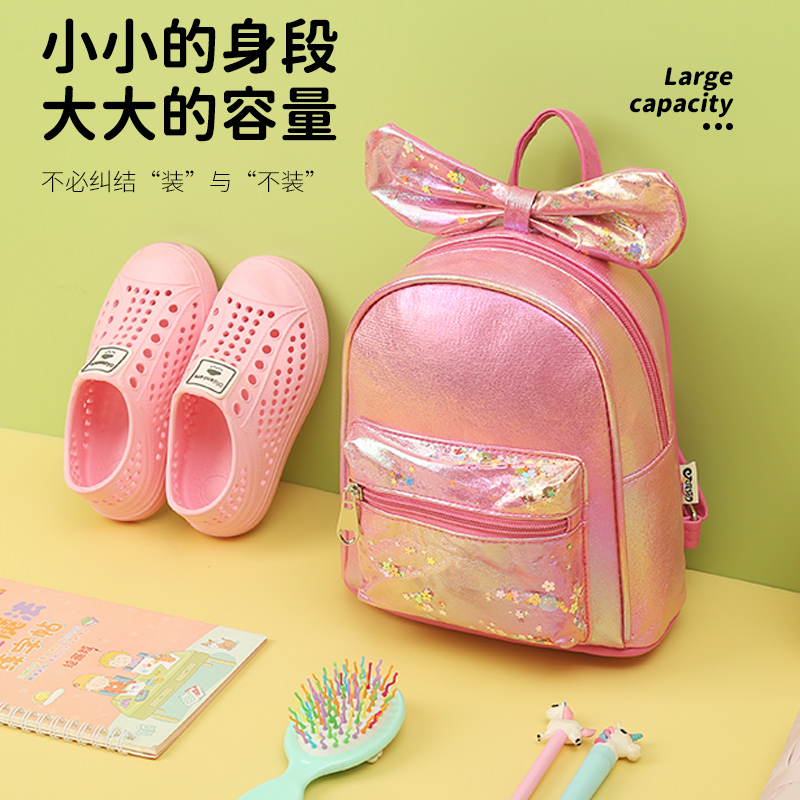 A cute, lightweight, waterproof and large-capacity outdoor kindergarten backpack for girls with a big tail cat Specification image