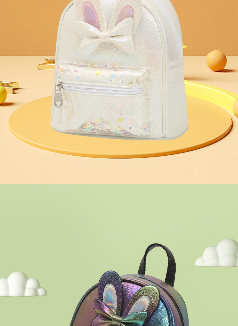 大尾貓兔子耳朵蝴蝶結(jié)可愛萌趣時(shí)尚休閑幼兒園潮流單品女童雙肩包詳情7