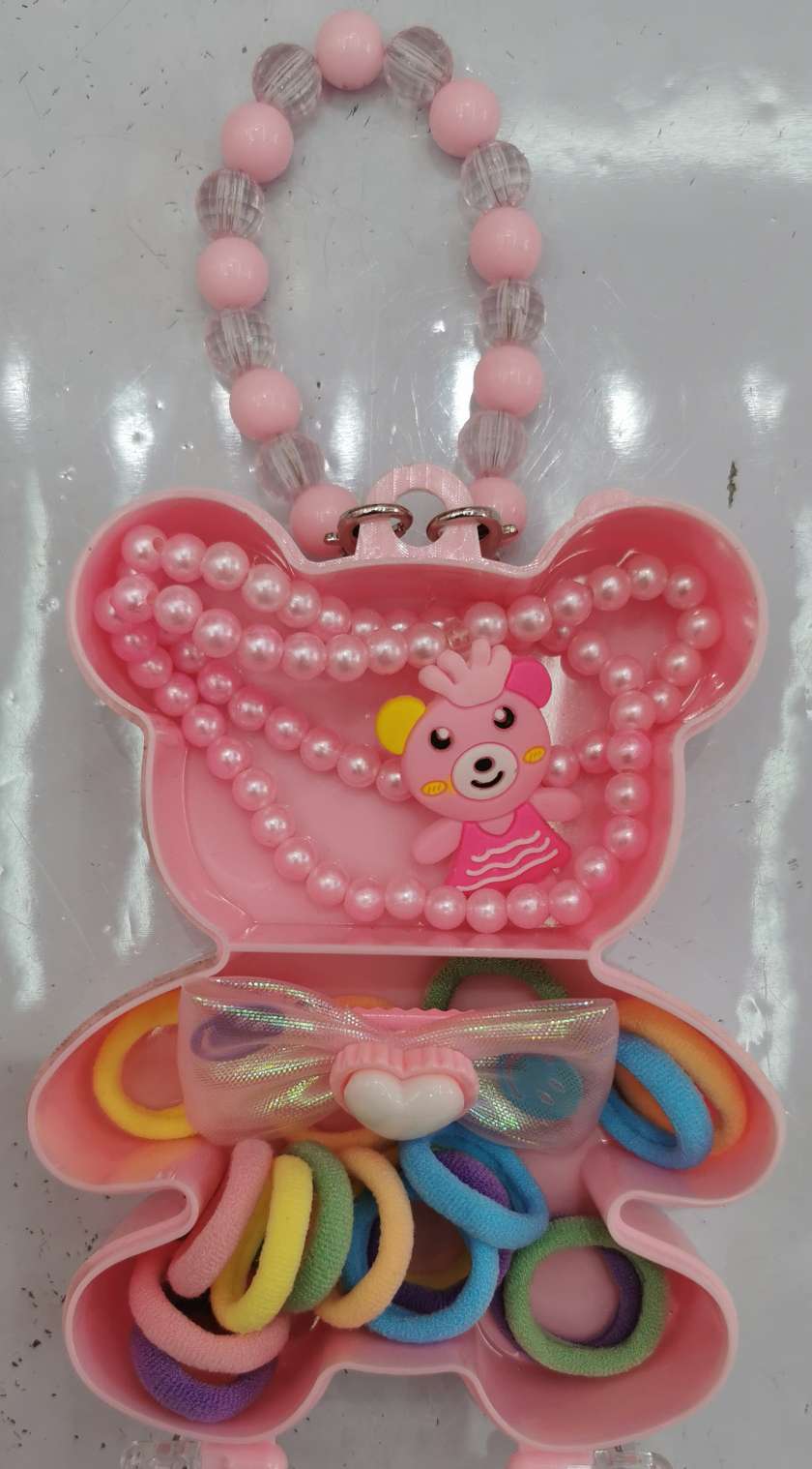2025 New style necklace, rubber band, children's bear set and accessory
