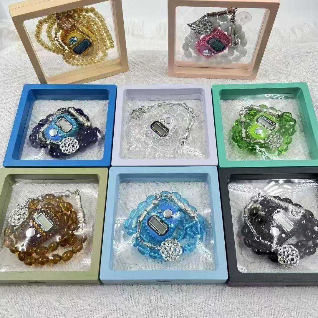 跨境99颗8厘水晶二件套念珠计数器