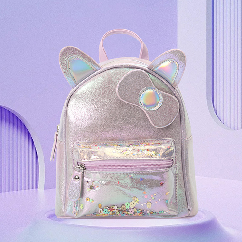 A cute, waterproof, lightweight, fashionable and casual backpack for kindergarten girls in the style of a princess with a big tail cat Item Picture