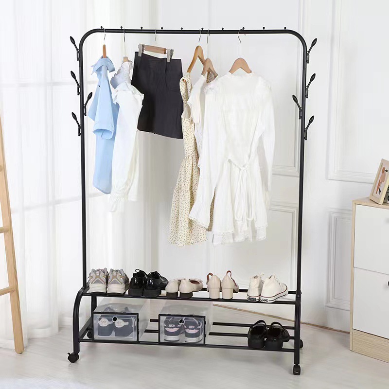 挂衣架/衣帽架/落地衣架卧室/五金/衣服白底实物图