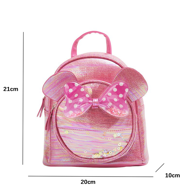 A cat-shaped sequined ear bow, fashionable, casual, cute and fun, a princess schoolbag for kindergarten girls, a backpack for girls Specification image